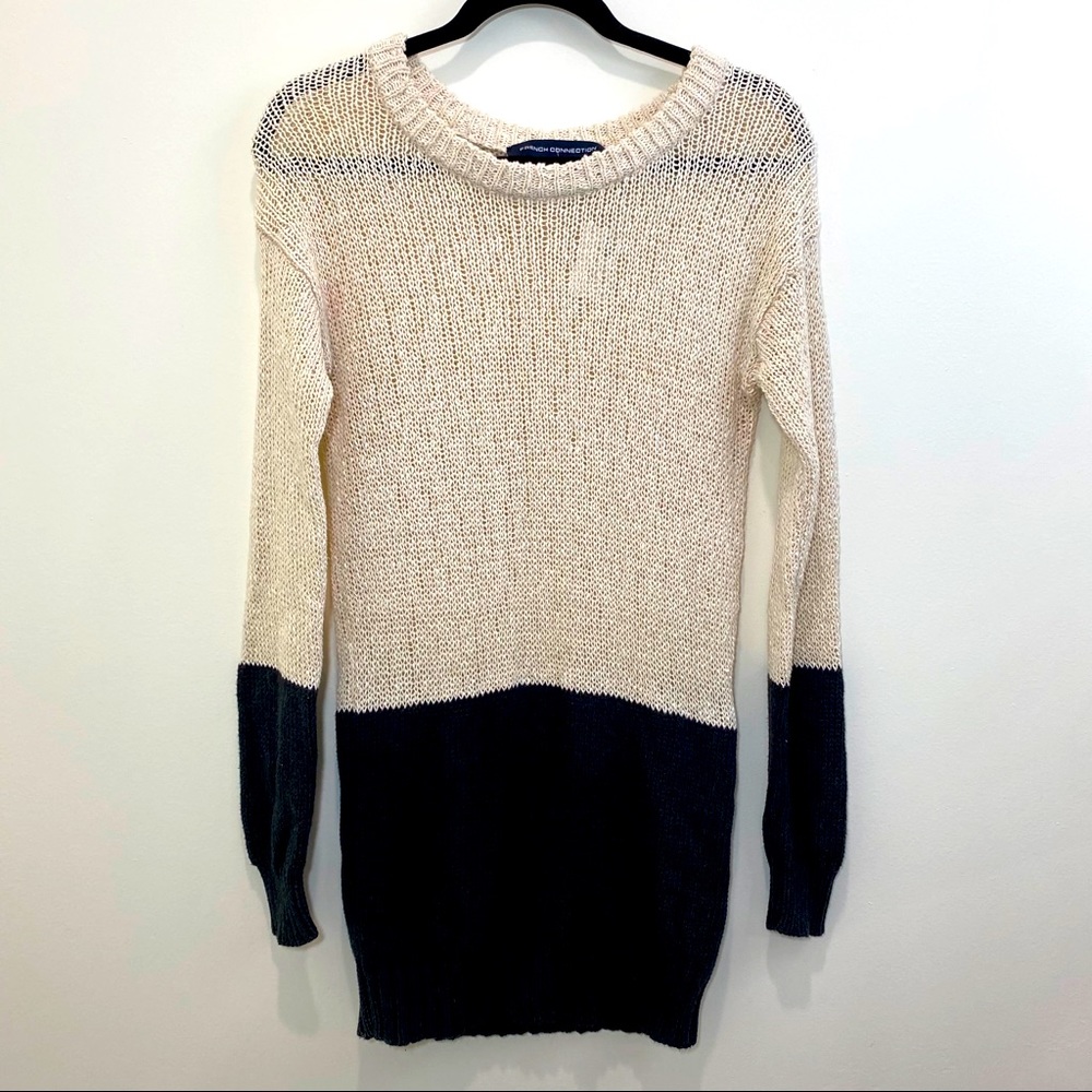 French Connection color block tunic style sweater